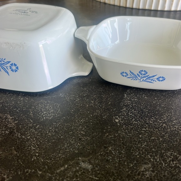 Vintage Corningware white w/ blue cornflower set of baking dishes 22 oz … - Picture 6 of 6